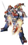  choudenji_machine_voltes_v choudenji_robo_combattler_v clenched_hand clenched_hands combattler_v_(robot) crossover daimos holding holding_sword holding_weapon mecha mecha_focus military_vehicle nakamura_jun'ichi no_humans retro_artstyle robot science_fiction super_robot sword toushou_daimos voltes_v_(mecha) weapon yellow_eyes 