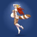  1:1 anthro bodyxcount breasts canid canine female fennec fox hair hi_res mammal pregnant solo 