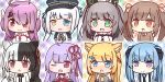  6+girls ahoge alice_mana alice_mana_channel animal_ear_fluff animal_ears black_hair blue_eyes chigusa_hana chigusa_hana_channel ena_(paryi_project) hair_ornament hair_ribbon hanazono_serena hat heterochromia highres kagura_mea kagura_mea_channel long_hair military_hat morinaga_miu morinaga_miu_channel multicolored_hair multiple_girls nightmare_0329 one_eye_closed open_mouth paryi_project peaked_cap purple_hair red_eyes red_ribbon ribbon silver_hair takatsuki_ritsu takatsuki_ritsu_channel twintails two-tone_hair virtual_youtuber white_hair yumeno_shiori yumeno_shiori_channel 