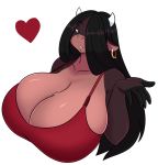  &lt;3 absurd_res anthro big_breasts bovid bovine breasts cattle cleavage clothed clothing female hair hair_over_eye hi_res huge_breasts jwinkz mammal one_eye_obstructed simple_background solo summer_(jwinkz) white_background 