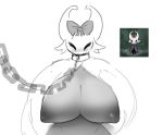  absurd_res areola big_breasts bow breasts chain collar female hi_res hollow_knight huge_breasts leash nipples not_furry solo team_cherry unyin vessel_(species) video_games 