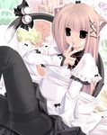  animal_ears cat_ears copyright_request guilty_troop_factory highres jian long_sleeves maid pantyhose solo tail 