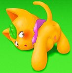  animal_crossing anus ass_up blush butt cat censored feline female green_background lying mammal nintendo on_front orange_eyes plain_background presenting presenting_hindquarters pussy solo source_request spooky tangy texture_background video_games 