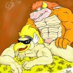  anal anal_penetration anthro anus avian biceps bird bowser duo eyewear gay gs koopa male mario_bros muscles nintendo paper_mario pecs penetration penis rawk_hawk scalie sunglasses super_mario_bros. video_games 