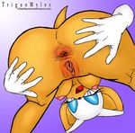  anus bat breasts butt female gloves grey_eyes mammal nipples pussy rouge_the_bat sega solo sonic_(series) sonic_team spread_anus spreading trigun_myles 