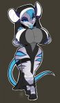  2020 anthro blue_eyes blue_hair blue_tongue breasts clothed clothing digital_media_(artwork) female furkinghell hair hi_res mammal mouse murid murine open_mouth rodent standing teeth tongue 