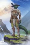  2:3 anthro argonian armor bethesda_softworks clothing destiny_(video_game) destiny_2 detailed_background deymos fedora grass hat headgear headwear hi_res iskra lizard male moon pyramid reptile saturn_(planet) scalie sky solo the_elder_scrolls video_games zardos_(zardoseus) zardoseus 