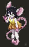  2020 5_fingers 5_toes anthro black_hair black_nose breasts clothed clothing digital_media_(artwork) eyebrows eyelashes female fingers furkinghell hair heterochromia hi_res mammal mouse murid murine rodent standing toes 