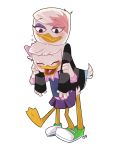  anatid anseriform anthro avian bird blush bottomless bottomwear clothed clothing disney duck ducktales ducktales_(2017) duo female female/female footwear hi_res hug lena_(ducktales) shirt shoes skirt soup_du_silence topwear webby_vanderquack 