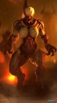  3d_(artwork) 4k 9:16 absurd_res atsukosfm_(artist) big_breasts breasts claws demon digital_media_(artwork) doom_(series) eyeless featureless_breasts female fire hell_knight hi_res id_software looking_at_viewer muscular muscular_female not_furry nude open_mouth solo source_filmmaker teeth video_games 