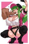  &lt;3 absurd_res baseball_cap big_breasts bottomwear breasts clothed clothing crouching digital_media_(artwork) duo elf erection female fingers genitals green_clothing green_hair green_panties green_underwear hair hand_on_penis hat headgear headwear hi_res human humanoid humanoid_pointy_ears jacket linnaea_(silviathepony) male male/female mammal not_furry one_eye_closed open_mouth oral panties penis selfie sex shirt shorts simple_background spread_legs spreading tongue topwear underwear wink zanamaoria 