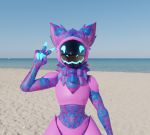  anthro beach candy candy_(character) dessert food httmj ice_cream machine male protogen seaside solo solo_focus 