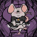  1:1 anthro belly blush chubbby clothing crossed_legs duo hi_res maid_uniform male mammal mouse murid murine overweight overweight_male rodent sitting size_difference trashtoonz uniform 