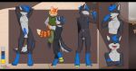 2024 absurd_res anthro balls black_body black_fur blue_body blue_eyes blue_fur blue_hair canid canine clothed clothing duo erection eyebrows eyes_closed fluffy fluffy_tail fully_clothed fur genitals hair happy heterochromia hi_res humanoid_genitalia humanoid_penis male male/male mammal narrowed_eyes nude open_mouth penis simple_background smile smiling_at_viewer sonofan standing standing_position tail teeth teeth_showing tongue tongue_out yellow_eyes