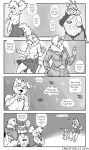 2024 2_horns abby_(canisfidelis) abs absurd_res amy_(canisfidelis) anthro avian beak big_breasts biped bird bottomwear breasts canid canine canis canisfidelis cellphone cheek_tuft clara_(canisfidelis) closed_smile clothed clothing comic corvid corvus_(genus) crow deer dialogue domestic_dog duo electronics eliza_(canisfidelis) english_text eyebrows eyes_closed eyewear facial_tuft female floppy_ears fluffy fluffy_ears fluffy_hair fluffy_tail glasses group hair hair_over_eye half-closed_eyes hand_in_pocket head_tuft herding_dog hi_res holding_cellphone holding_object holding_phone horn humor humphrey_(canisfidelis) looking_at_viewer looking_back looking_back_at_viewer looking_down male mammal maned_wolf medium_breasts monochrome mouth_closed muscular muscular_female narrowed_eyes neck_tuft necktie new_world_deer open_mouth open_smile oscine pants passerine pastoral_dog phone pockets ponytail poodle rear_view reindeer round_glasses seashell_(canisfidelis) shirt short_hair simple_background skirt smile solo speech_bubble standing tail taking_picture text topwear tuft welsh_corgi