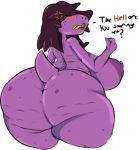  angry anthro areola big_breasts big_butt blush breasts brown_hair butt cellulite clenched_teeth cross-popping_vein curvy_figure deltarune dialogue dinosaur english_text female freckles hair hair_over_eyes huge_breasts huge_butt huge_hips huge_thighs hyper hyper_breasts hyper_butt hyper_hips hyper_thighs looking_at_viewer looking_back nipples non-mammal_breasts obscured_eyes overweight overweight_anthro overweight_female ponk portrait purple_body purple_scales rear_view reptile scales scalie sharp_teeth short_tail simple_background solo susie_(deltarune) teeth text thick_tail thick_thighs three-quarter_portrait three-quarter_view vein video_games voluptuous wide_hips 