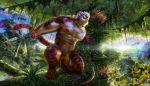  2020 5_fingers anthro balls barazoku biceps biped bulge chest_tuft claws clothed clothing day detailed detailed_background digital_media_(artwork) felid fingers flaccid fur genital_outline genitals hair hi_res humanoid_genitalia humanoid_penis inner_ear_fluff jungle kemono kneeling loincloth male mammal markings melee_weapon multicolored_body multicolored_fur musclegut muscular muscular_anthro muscular_male navel nipples nude nviek5 outside pantherine pecs penis penis_outline polearm pose ranged_weapon red_body red_fur red_tail redgu_(character) solo spear striped_body striped_fur striped_tail stripes tan_body tan_fur tan_hair teeth tiger topless tree tribal tuft weapon yellow_eyes 