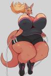  absurd_res anthro behniis big_breasts breasts female grey_background hi_res huge_breasts jump_rope kangaroo macropod mammal marsupial nipple_outline overweight overweight_anthro overweight_female simple_background slightly_chubby solo thick_thighs 