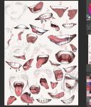  blush blutn_bangs colored_sclera fangs forked_tongue grin highres looking_at_viewer mayamadesu mouth_focus mouth_piercing open_mouth original piercing red_sclera smile teeth tongue tongue_out tongue_piercing 
