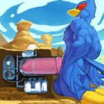  1:1 2020 absurd_res anthro avian bird blue_body blue_feathers bodily_fluids canyon erection factory falco_lombardi feathers genital_fluids genitals hi_res internal lactating macro male micro mountain nintendo ozoneserpent penetration penile penis penis_milking precum smile solo star_fox togepi1125 tunnel video_games worship 