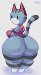  animal_crossing anthro behniis big_breasts big_butt bottomless breasts butt clothed clothing domestic_cat felid feline felis female hi_res huge_butt hyper hyper_butt lolly_(animal_crossing) looking_back mammal nintendo solo thick_thighs video_games 