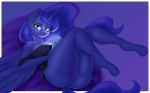  absurd_res anthro anthrofied big_breasts big_butt blue_body blue_hair breasts butt equid ethereal_hair female friendship_is_magic genitals hair hasbro hi_res horn lying mammal my_little_pony nexcoyotlgt on_back princess_luna_(mlp) pseudo_hair pussy solo winged_unicorn wings 