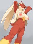  2020 absurd_res anthro avian big_breasts bird blaziken blue_eyes blush bodily_fluids breasts edit feathers female genital_fluids genitals grey_background hands_behind_head hi_res kame_3 kemono looking_at_viewer muscular muscular_anthro muscular_female nintendo nipples non-mammal_breasts open_mouth open_smile pok&eacute;mon pok&eacute;mon_(species) pok&eacute;morph pussy pussy_juice red_body red_feathers signature simple_background smile solo video_games yellow_body yellow_feathers yellow_sclera 