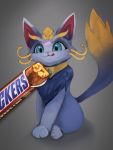  3:4 ambiguous_gender bad_idea candy dessert felid feline feral food league_of_legends mammal mars_incorporated riot_games snickers source_request unknown_artist video_games yuumi_(lol) 