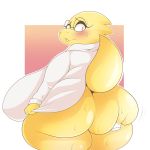  1:1 absurd_res alphys anthro arizonathevixen big_breasts big_butt blush bodily_fluids bottomless breasts buckteeth butt butt_grab clothed clothing coat deep_skin disembodied_hand embarrassed eyewear female glasses hand_on_butt hi_res huge_breasts huge_butt hyper hyper_breasts lab_coat lizard looking_at_viewer looking_back love_handles nervous non-mammal_breasts overweight overweight_anthro overweight_female portrait rear_view red_eyes reptile scales scalie simple_background solo standing sweat teeth thick_tail thick_thighs three-quarter_portrait three-quarter_view topwear undertale video_games wavy_mouth wide_hips yellow_body yellow_scales 