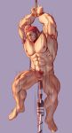  1boy abs absurdres anal anal_object_insertion armpit_hair arms_up bara beard body_hair bound bound_wrists commission completely_nude ep06 erection facial_hair fate/grand_order fate/zero fate_(series) full_body highres iskandar_(fate) male_focus male_pubic_hair muscle navel nipples nude object_insertion pectorals penis pubic_hair red_eyes red_hair rope sex_toy short_hair solo thick_thighs thighs uncensored vibrator vibrator_in_anus 