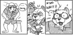  ! 2020 animal_crossing anthro avian beverage bird bottle bottomwear brewster_(animal_crossing) canid canine canis clothing columbid comic dialogue domestic_dog eclipsewolf english_text eyewear furniture group holding_object humor k.k._slider looking_down male mammal monochrome nintendo open_mouth panic pigeon raccoon_dog shirt shorts sketch spit-take spitting standing stool sunglasses tanuki text tom_nook_(animal_crossing) topwear undressing video_games yelling 
