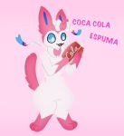  2020 ambiguous_gender beverage coca-cola digital_drawing_(artwork) digital_media_(artwork) eeveelution english_text feral fur holding_object mammal meme nintendo open_mouth pok&eacute;mon pok&eacute;mon_(species) simple_background soda solo sylveon tattlekat text video_games 