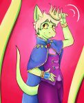  absurd_res anthro crown cute_face dengus-pengus girly gown hi_res hybrid jewelry looking_aside male royalty scalie simple_background smile solo solo_focus tipping 
