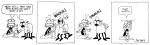 1975 20th_century 4_panel_comic absurd_res accent ancient_art antennae_(anatomy) anthro arachnid arthropod black_and_white comic dialogue doctor dr._gougo duo german_accent gnat gnorm_gnat_(character) gnorm_gnat_(series) head_mirror headgear hi_res humor insect jim_davis jim_davis_(artist) kick kicking_face male medical_instrument monochrome public_domain punch punching_face scientific_instrument simple_background slapstick spider stereotype