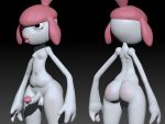  anthro bottom_heavy butt eyelashes genitals grey_body grey_skin gynomorph humanoid intersex lips medicham nintendo penis pok&eacute;mon pok&eacute;mon_(species) polyvandalism solo video_games wide_hips 