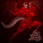 1:1 absurd_res anthro areola big_areola big_breasts bone breasts demon female genitals hi_res horn huge_areola huge_breasts muscular muscular_female pussy rashchaos skull skull_head solo tagme tail thick_thighs wings