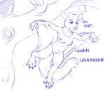  2016 anthro breasts dialogue female lord_magicpants mammal marsupial membrane_(anatomy) membranous_wings navel nipples open_mouth petaurid phalangeriform profanity simple_background solo sugar_glider transformation tree wings 