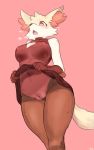  &lt;3 &lt;3_eyes 10:16 anthro braixen breasts brown_body brown_fur buta99 canid canine clothed clothing clothing_lift dress dress_lift dutch_angle fangs female flashing fox fur genitals hi_res inner_ear_fluff low-angle_view mammal navel nintendo no_underwear open_mouth pok&eacute;mon pok&eacute;mon_(species) pussy red_eyes seductive simple_background solo tuft video_games worm&#039;s-eye_view yellow_body yellow_fur 