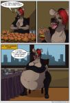 absurd_res anthro belly big_belly big_breasts breasts burger burgers eating female food hi_res hyena mammal obese obese_anthro obese_female open_mouth osiol overweight overweight_anthro overweight_female solo stuffing