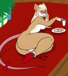  anthro breasts christmas clothing cookie eyewear female food footwear glasses hair holidays mammal mamori_sweets milk mostly_nude mouse murid murine nightfaux plate rat_tail ribbons rodent socks solo soulblader tail_bow tail_ribbon 