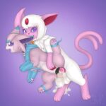 abdominal_bulge absol absurd_res animal_genitalia animal_penis animal_pussy anna_(livingfox66) bodily_fluids canine_genitalia canine_penis canine_pussy collar cum cum_on_leg duo ear_nibble eeveelution espeon excessive_cum excessive_genital_fluids fan_character female feral from_behind_position fur generation_2_pokemon generation_3_pokemon genital_fluids genitals hi_res horn hybrid jm-luxro knot leaking_cum lewxen lying male male/female neck_tuft nibbling nintendo on_side pawpads penis pink_body pink_fur pokemon pokemon_(species) purple_eyes pussy sex tuft veo_(st3veo) white_body white_fur