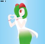  absurd_res fairy female hi_res humanoid kirlia manceer nintendo pok&eacute;mon pok&eacute;mon_(species) simple_background solo video_games 