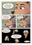  anthro antlers beastars blush brown_body brown_eyes brown_fur brown_nose cervid check_translation clothed clothing comic english_text fur furniture hi_res horn louis_(beastars) male mammal page_(disambiguation) solo suit text theo_young translation_request url 