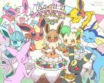  &gt;_o :3 :d :q ^_^ artist_name berry_(pokemon) birthday_cake birthday_party blue_eyes blush bottle box brown_eyes cake candle character_name closed_eyes commentary_request confetti cup dated drinking_glass eevee english_text espeon flareon food forehead_jewel gen_1_pokemon gen_2_pokemon gen_4_pokemon gen_6_pokemon glaceon holding holding_bottle holding_box holding_plate holding_string jolteon leafeon looking_at_object no_humans one_eye_closed open_mouth plate pokemon pokemon_(creature) purple_eyes red_eyes simple_background smile standing string_of_flags sylveon table tongue tongue_out u_u umbreon vaporeon wataame_(tulip) water water_bottle white_background yellow_eyes 