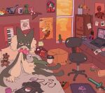 2025 ambiguous_gender anthro ball_of_yarn bed bottle box braixen cactus canid canine canned_drink canned_food cellphone chair character_request choice_band claws clothing computer container creeper_(minecraft) deadpool delphox eeveelution electronic_musical_instrument electronics epic_games felid feline female_(lore) five_nights_at_freddy&#039;s fortnite freddy_(fnaf) fur furniture generation_2_pokemon generation_6_pokemon generation_9_pokemon green_body green_fur green_hair hair hand_behind_head hi_res hoodie human lamp laptop looking_at_viewer mammal marvel melee_weapon meowscarada microsoft minecraft mojang musical_instrument nintendo on_bed paws phone pillow pink_eyes plant plushie pokeball pokemon pokemon_(species) poster_(object) razgrizdl rose_(razgrizdl) rug scottgames shiny_pokemon signature sitting smartphone solo sword synthesizer teddy_bear topwear toy trash_can umbreon weapon xbox_game_studios yarn