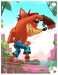  2020 4_fingers activision anthro balls bandicoot blush bodily_fluids bottomwear brown_eyebrows bulge butt clenched_teeth clothed clothing crash_bandicoot crash_bandicoot_(series) cum cumshot digitslayer ejaculation embarrassed erection eyebrows eyes_closed fingerless_gloves fingers footwear fur genital_fluids genitals glans gloves hair hands-free handwear humanoid_genitalia humanoid_penis male mammal marsupial orgasm pants penis shoes solo spontaneous_ejaculation standing teeth topless torn_bottomwear torn_clothing torn_pants vein veiny_penis video_games 