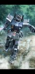  energy_sword energy_weapon g.yamamoto ground_gundam gundam gundam_08th_ms_team highres holding holding_sword holding_weapon jungle mecha mecha_focus mobile_suit nature puddle rain rainforest robot sword tree weapon 