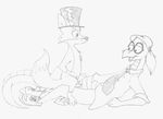  anthro black_and_white canine chest_tuft cub dragon duo female flat_chested fox fur hat interspecies isolde isolde_llewellyn male mammal monochrome ozy ozy_and_millie ozymandias_llewellyn pencils penetration penis pussy sex sketch straight top_hat tuft vaginal vaginal_penetration webcomic young 
