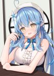  cleavage hololive mikoto_paint pointy_ears yukihana_lamy 