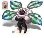 anthro areola arthropod big_breasts big_tail black_areola black_body black_fur black_nipples breasts cheek_tuft cotton_tail digitigrade do!_games dreamhare facial_markings facial_tuft female final_fantasy final_fantasy_xii forehead_markings front_view fur head_markings lagomorph leporid looking_at_viewer mammal markings neck_tuft nipples open_mouth rabbit red_eyes simple_background solo square_enix tail text thick_thighs tuft vorpal_bunny_(final_fantasy_xii) white_background white_body white_fur wide_hips